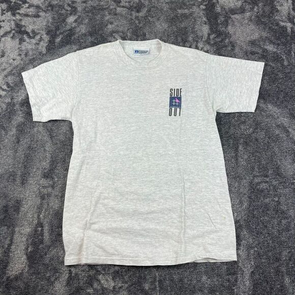 Vtg Sideout Surf Men's M T-Shirt Single Stitch Heathered Gray Geometric Beach - Picture 3 of 13